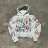 Suéter com Capuz Vintage Kanye Street 2024 Estilo Americano High Street Nicho Marca Tendência Suéter com Capuz Estampado em Letras para Homens e Mulheres