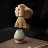 Juego de Cuatro Piezas para Matcha de Horno Ru Qiao Zi con Esmalte Agrietado, Herramientas de Té de Cerámica para Preparar, Performance de Té de la Dinastía Song, Tazón de Matcha