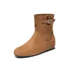 Botas de Cano Curto Augustus Lion para Mulheres que Aumentam a Altura Coleção Outono 2026 Novidades Bico Redondo Botas Martin Botas Western Cowboy Emagrecedoras
