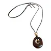 Otoño e Invierno Resina Geométrica Hueca Piedra Ojo de Tigre Colgante Collar Accesorios Cadena para Suéter de Mujer Lujo Ligero Collar de Gama Alta