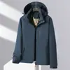 Chaqueta Cálida para Pareja al Aire Libre con Gorro Desmontable Impermeable Cortavientos Traje de Montañismo para Adolescente Parte Superior de una Sola Capa