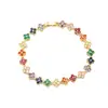 Joias Novas com Design de Alto Padrão, Cobre Incrustado com Diamantes, Zircônia, Trevo de Quatro Folhas Colorido, Acessórios de Moda de Nicho Europeus e Americanos
