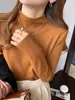 Suéter de Punto de Cachemira de Manga Larga para Mujer, Nueva Prenda Base de Cuello Alto para Otoño e Invierno, Primavera y Otoño