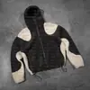 2025 Nueva Sudadera con Capucha y Cremallera de Felpa de Otoño e Invierno, Color Contrastante, Personalizada, Estilo High Street, Mismo Estilo para Hombres y Mujeres