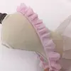 3cm de Ancho Doble Capa Gasa Rosa Blanco Plisado Encaje Muñeca Princesa Puños Material de Decoración DIY