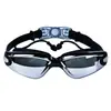 Nuevas Gafas de Natación Tapones para los Oídos de Una Pieza HD Impermeables Antivaho para Hombres y Mujeres Montura Grande Gafas de Natación Electroplateadas Gafas de Protección para los Ojos Gafas de Natación