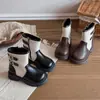 Botas de Moda para Niñas 2026 Otoño Nuevo Estilo Versátiles y Elegantes para Niños Botas de Cuero de Tacón Medio a Alto Estilo Coreano Botas de Cuero Suave Estilo Princesa