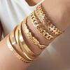 Pulseira de martelo transfronteiriça europeia e americana, bracelete criativo de coração vazado, com abertura em forma de C, pulseira de sentido de alta qualidade para mulheres