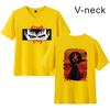 Camiseta de manga corta con cuello en V informal para parejas con estampado de anime de Amazon, estilo espada de verano, Berserk legendario, combinable
