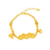 Tienda de Oro Mismo Estilo Sha Oro Diario Oro Cinco Emperadores Dinero Calabaza Brazalete en Espiral Moda Lujo Ligero Vintage Pulsera Versátil para Mujer