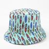 Sombrero de Pescador Colorido Europeo y Americano con 55 Colores Impresos, Doble Cara, para Mujer, Primavera y Verano, Hojas, Animales, Caricaturas, Protección Solar