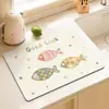 Tapete de ralo de cozinha com padrão patchwork estilo fresco mais vendido, absorvente e de secagem rápida, tapete isolante térmico para restaurante, porta-copos para máquina de café, em estoque