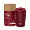 Caneca de café personalizada nova de 12 oz, transfronteiriça de aço inoxidável 304, copo térmico de gelo portátil para uso externo em carro
