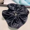 Celebridad de Internet Nuevo Estilo Talla Grande Simple Perlado Satén Ala Grande Sombrero Anillo para el Cabello Intestino Grueso Flor para la Cabeza de Alta Calidad Cuerda para Recoger la Cola de Caballo