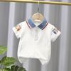 Camiseta de Manga Corta para Niño Verano Niños Algodón Puro Camisa Polo 2025 Nuevo Estilo Estilo Niño Pequeño Top Estilo Verano Bebé