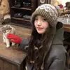 Gorro de Punto Grueso Cálido a Prueba de Viento Estilo Coreano para Mujer, Holgado, Elegante y Versátil, Gorro Retro de Felpa