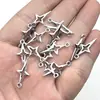 Accesorios de joyería de aleación con forma de estrella y cruz retro transfronteriza, pendientes, collar y colgante.