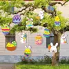 2027 Nuevo Cartel Colgante de Pascua de Tablero Hueco para Jardín al Aire Libre, Huevo de Pascua Doble Cara, Decoración Colgante, Placa