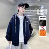 Jaqueta Matelassê Infantil Outono Inverno 2026 Novo Estilo Moletom com Capuz Cardigan Aquece Espessado para Crianças de Meia-Idade e Mais Velhas Casual Tendência