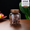 Frasco de Vidrio de Borosilicato Alto para Guardar Cáscara de Mandarina, Frasco Sellado de Gran Capacidad de Madera de Acacia, Frasco para Guardar Té y Frutas Secas, Grado Alimenticio