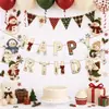 Bandeirola de Puxar Aniversário de Natal Tema Boneco de Neve Banner de Letras para Festa Decorações Suspensas Espirais Topper de Bolo Enfeites