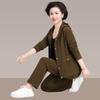 Traje Deportivo para Mujer, Nuevo Estilo Primavera y Otoño 2026, Moderno y Juvenil, Conjunto de Dos Piezas Casual Holgado con Pantalones de Pierna Recta, Atuendo para Mamá que Reduce la Edad