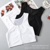 Roupa íntima corset com zíper feminina fina para peito grande afinar o peito estudante super reto colete esportivo justo