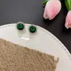 Pinzas para Orejas Redondas Geométricas Exquisitas Coreanas Incrustadas con Diamantes Super Brillantes Estilo Retro Hong Kong Elegante Estilo Fresco Ropa de Trabajo Joyería Versátil para Orejas