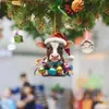Nuevas Bolas de Navidad Planas Acrílicas Transfronterizas y Colgantes de Coche de Ternero Colgantes de Decoración Navideña