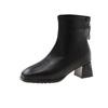 Botas Martin, Botines Pequeños, Punta Cuadrada y Botines de Tobillo, Tacón Grueso, Efecto Adelgazante, Estilo Británico, Botines Cortos 2025 para Mujer, Otoño e Invierno, Estilo Francés, Nuevos Modelos Versátiles