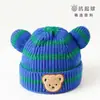 Chapéu de Lã com Orelhas de Urso para Crianças Estilo Outono/Inverno Unissex Chapéu de Lã de Ursinho Quente Espessado Fofo Desenho Animado para Crianças