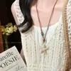 Nuevos Accesorios de Collar Largo para Mujer, Popular Cadena para Suéter de Estrella de Mar, Moda Bohemio para Vacaciones en la Costa