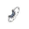 Anillo de Sol y Luna Brillando Juntos Transfronterizo para Mujer, Diseño de Nicho, Bicolor Tachonado de Diamantes, Anillo Abierto Ajustable, Anillos de Pareja, Regalo para Novia