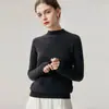Nuevo Suéter 100% Cachemir Puro para Mujer Cuello Semi Alto Adelgazante de Moda Tejido para Otoño/Invierno Capa Base Versátil