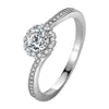 JZ455 Brazo de Torsión Brote Pequeño Micro Ajuste Diamante de Simulación 50 Puntos Par de Anillos para Mujer Primer Anillo de Diamante Retro