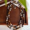 Guofeng Vintage Maillard Natural de alta calidad Ojo de Tigre Collar Cadena Clavícula