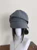 Boina versátil de algodón y lino estilo coreano con botones, sombrilla para el sol para mujer, gorra de newsboy de moda para adelgazar la cara, sombrero de pintor de nubes