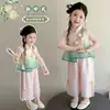 Conjunto Floral Nuevo Estilo Chino para Niñas 2026 Nuevo Modelo Verano Bebé Delgado Sin Mangas Estilo Antiguo Dos Piezas Ropa Infantil