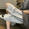 Pantalones Cortos Deportivos Morados de Botones para Hombre Verano Calle Americana Limpios Holgados Atractivos Talla Grande Pantalones de Cinco Puntos Modernos