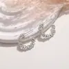S925 Agulha de Prata Novo Estilo Simples Círculo Brincos de Prata Quebrados Elegantes Franceses All-match Luz Luxo High-end Brincos Femininos