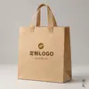 Chá com Leite de Café Para Levar Venda Quente Sacola de Papel Sacola Tote Frete Grátis Recomendado Espessado Impressão Suporta Peso Papel Kraft Ecológico