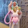 Llavero Colgante Oso Violento de Dibujos Animados de Resina Encanto para Bolso de Pareja Cordón para Llave de Coche Colgante para Teléfono Pequeño Regalo