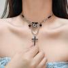 Dulce Estilo Cool Spice Girl Collar Cruz Doble Capa Mujeres Collar Choker Cadena Clavícula Accesorios Alta Gama 2024 Nuevo Estilo