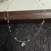 Collar con Colgante de Pedrería Ultra Brillante Hilo de Pescar Cielo Estrellado Ins Minimalista Versátil Cadena Elegante para Clavícula para Mujeres