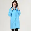 Dongguan Al por Mayor Abrigo de Manga Larga con Cuello Alto Antiestático Rayas Azul y Blanco Cremallera Ropa de Trabajo Libre de Polvo Alimentos y Medicina Limpio