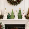 Decorações de Natal transfronteiriças, enfeites de árvore de Natal em forma de estrela de madeira, decorações de mesa para casa, arranjos de cena para vitrines