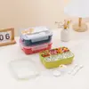 Lonchera sellada compartimentada para trabajadores de oficina, recipiente para alimentos de cafetería estudiantil, lonchera de plástico de gran capacidad apta para microondas