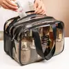 Bolsa de Cosméticos Pvc Dupla Camada Espessada Transparente Separação Úmido e Seco Bolsa de Natação Impermeável Bolsa de Fitness Grande Capacidade Necessaire