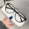 Gafas de miopía Spice Girl TR90 ultraligeras con montura negra, estilo ojo de gato, estilo europeo y americano, para mujer, estilo retro, moderno, con montura plana y antiluz azul.