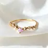 Anillo Abierto Ajustable Tilenny Estilo Ins Más Vendido Transfronterizo con Circonita para Mujer, Diseño Floral Dulce y Lindo
